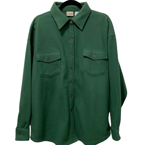 Vintage Green Fleece Button Down Shirt Sweater - Picture 2 of 9